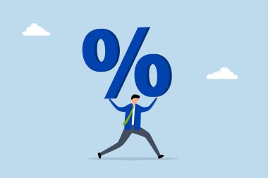 Yüzde, işadamı ağır yüzde işareti taşıyor.