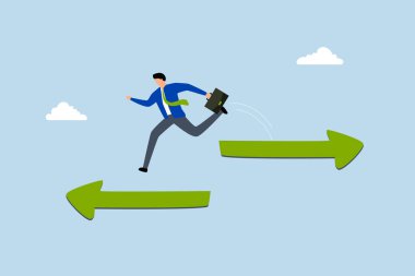 Kariyer değiştir, işadamı ok işaretinden başka yöne kaysın..