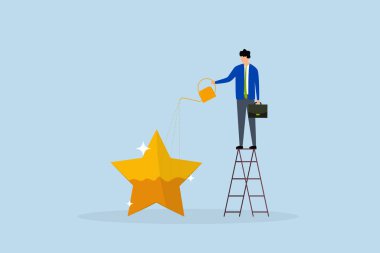 Başarı için motivasyon ya da mükemmeliyet, girişimci olmaya hevesli, parlak yıldız değerini sembolize eden başarı.. 