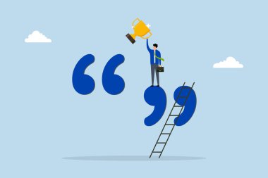 Çalışanları başarıya ulaşmak için motive etmek için motivasyon ve ilham alıntısı, başarı işadamı tırnak içinde.