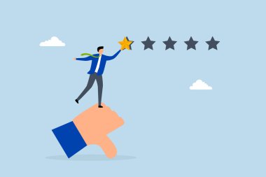 Olumsuz geribildirim, kötü eleştiri yapan mutsuz bir adam.