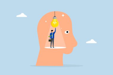 Zekâ düşüncesi, zeki bireysel değişimler onun parlak zihni içindeki parlak konseptte.. 