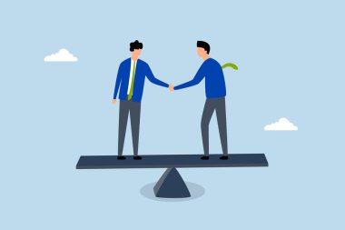 İş kazanma müzakereleri, girişimci denge tahterevallisiyle ilgili başarılı bir anlaşmayla tokalaşma. 