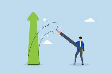 Yön değiştir, işadamı yeni ok metaforu çiz yön değiştir.