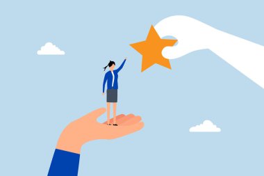 Çalışanların kariyer başarısına, iş kadınlarının yıldıza ulaşmasına yardım etmeye teşvik.