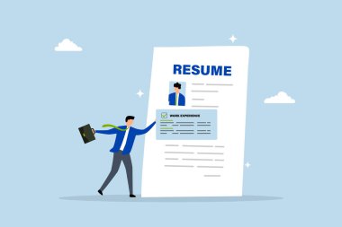 Özgeçmiş üzerine çalışma tecrübesi, iş adamı başvuru sahibine iş tecrübesi koydu.