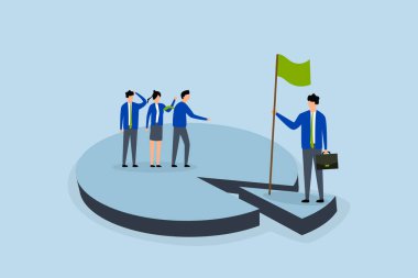 Niş piyasa, girişimci turta grafiğinin kompakt bölümünde konumlandırılmış niş pazar segmentini sembolize ediyor. 