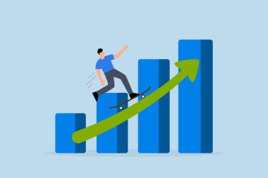 İşletme müdürü hızla büyüyen kar tablosunda kaykay yapıyor.