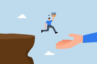 Cesur iş adamı uçurumdan atlayıp devin ellerine atlıyor..