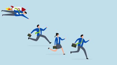 İş yarışmasını kazanmak için rekabetçi bir avantaj, bir roketle akıllı girişimcinin 4k animasyonu bir iş yarışmasını kazanmada başı çekiyor.