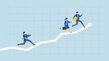 FOMO, aç gözlü iş adamlarının 4k animasyonu kripto para ticaretiyle zengin olan bireylerin peşinde..