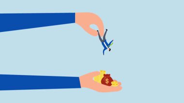 Vergi zammı, aç gözlü iş adamlarının 4k animasyonu küçük bireyleri tüm paralarından vazgeçmeleri için korkutarak sömürüyor..