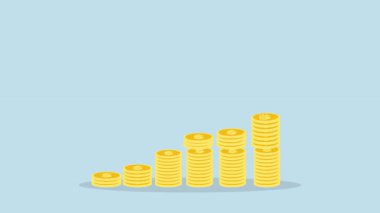 Kadın yatırımcı, başarılı kadın yatırımcının 4k animasyonu finansal hedeflerine ulaşmak için yığınla para basıyor..