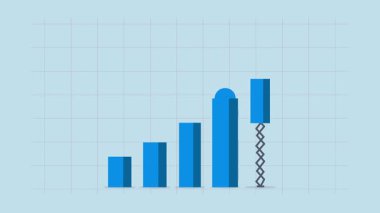 Büyüyen iş grafiği, büyümek için kar tablosunu ayarlamayı amaçlayan girişimcinin 4k animasyonu.