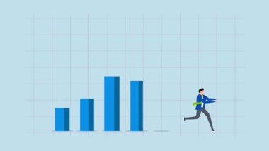 Yüksek enflasyondan kaynaklanan ekonomik durgunluk, iş adamlarının 4k animasyonu yatırımcıların korktuğu ve düşen grafik yüzünden kaçtığı.