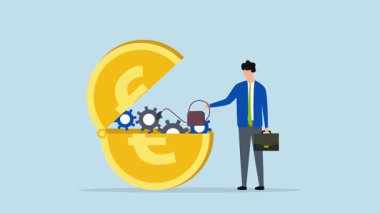 Avro para politikası, iş adamlarının 4k animasyonu ortaya çıkarılmış bir Euro madeni parasına yağ döktü.