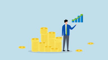 Para yığını ve yükselen grafikle başarılı girişimci.