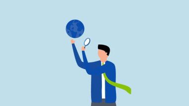 Küresel dünya ekonomik analizi ve iş adamı küresel dünya ticaretini analiz ediyor.