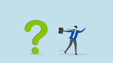 Cevaplanmamış soruyla boğuşurken, çileden çıkmış işadamının 4k animasyonu büyük bir soru işareti yükü altında ezildi..