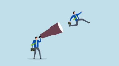 Ticari başarıya ulaşmak için güçlü bir vizyon yaratmak, girişimcilerin dürbünle 4k animasyonu kendini hedefine doğru ilerlerken hayal etmek için..