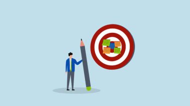 Hedef ayarlama, girişimcilerin 4k animasyonu hedefleri kağıda döker ve onları büyük dart tahtalarına yerleştirir.