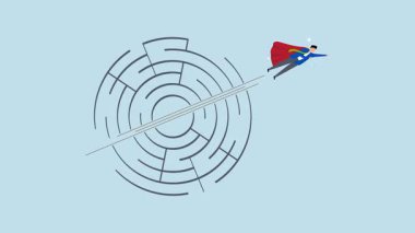 İlerleme engeli, girişimci kahramanın 4k animasyonu yükselen yenilikçi bulmaca kompleksi.