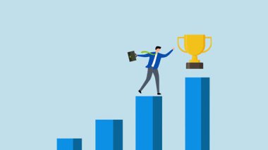 Girişimci uzmanının 4k animasyonu ödülün güvenliğini sağlamak için çıta grafiğini yükseltti