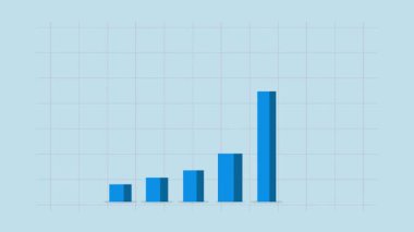 Hedefe ulaşma çabası, kararlı girişimcinin 4k animasyonu, yüksek çubuğun zirvesine ulaşmak için grafik ve grafiğe yükseliyor