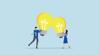 Girişimcinin 4k animasyonu, ideal sonuçlar için yenilikçi kavramları birleştirir.