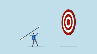 Büyük bir amaç için, girişimcinin 4k animasyonu büyük dart okları fırlatıyor, dart tahtasını hedef alıyor.