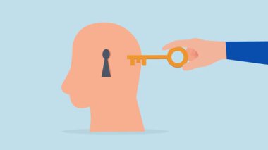 Gerçek potansiyelin kilidini aç, 4k animasyon girişimcisi insan zihnindeki potansiyeli ortaya çıkarmak için altın anahtar yerleştiriyor..