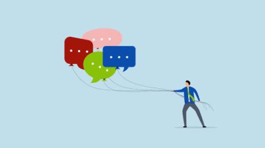 İletişim yönetimi, girişimcinin 4k animasyonu diyalog balonunu şişirilebilir hale getiriyor.