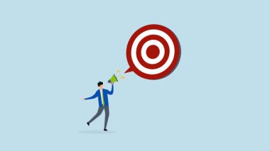 Yeni yıl hedefini açıkla, girişimcinin 4k animasyonu megafon kullanarak yeni hedefini açıkladı.