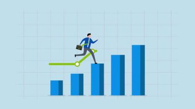 İş büyümesi, büyüyen iş adamlarının 4k animasyonu.