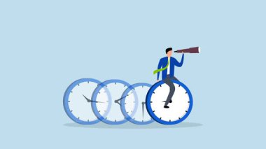 Zaman yönetimi, iş adamının 4k animasyonu..