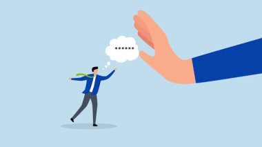 Reddedildi, iş adamının 4k animasyonu. Çalışan talebini reddet veya reddet.