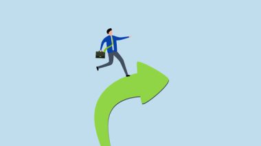 İş başarısını arttır, işadamı yükselen başarı oku yukarı doğru gidiyor..