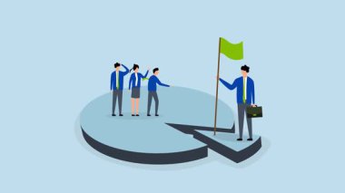 Niş piyasa, girişimci turta grafiğinin kompakt bölümünde konumlandırılmış niş pazar segmentini sembolize ediyor.