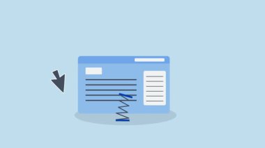 Web sitesi sıçrama oranı, fare işaretçisi Web sitesi sayfasında trambolinde düşüp zıplama.