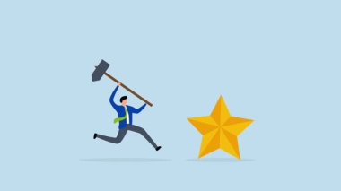 Düşük kredi notu, iş adamı büyük çekiçle yıldız kredi notu aldı.