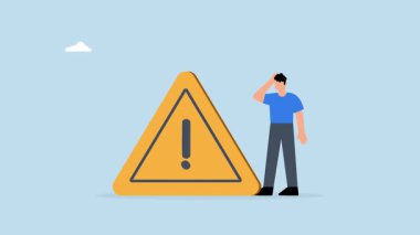 İş çıkmaz sokak. Umutsuz işadamı çıkmaz yol işaretinde durakladı