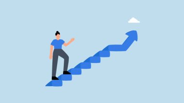 İş kadını merdivenleri çıkarken küçük adımlar atıyor..