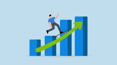 İşletme müdürü hızla büyüyen kar tablosunda kaykay yapıyor.