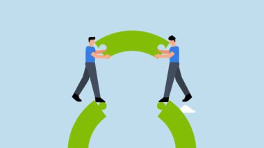 İş adamları bulmaca köprüsü kurmak için takım oluşturuyorlar.