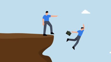 İş ortağı uçurumdan düşmek için iş ortağını tekmelemiş..