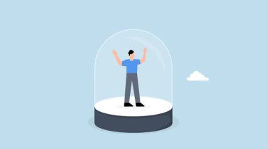 Depresyondaki işadamı küçük cam kubbe tarafından hapse atıldı.