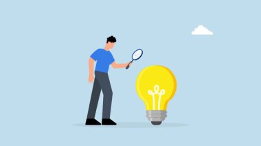 İş adamı ampul fikrini onayladı ve onayladı.