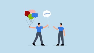 Toplantıda, girişimci üyelerin görüşlerini temsil eden ve toplandıktan sonra özet geçen konuşma baloncukları topladı.