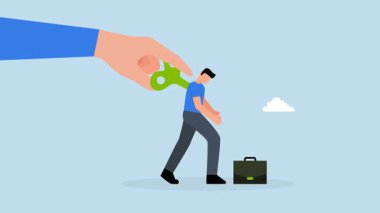 Yönetici büyük el iş adamını motive etmek için anahtar bulundu..