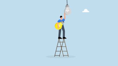 Yeni yeniliğe geçiş, başarılı iş lideri ampul kavramını değiştirmek için merdiveni tırmandı.